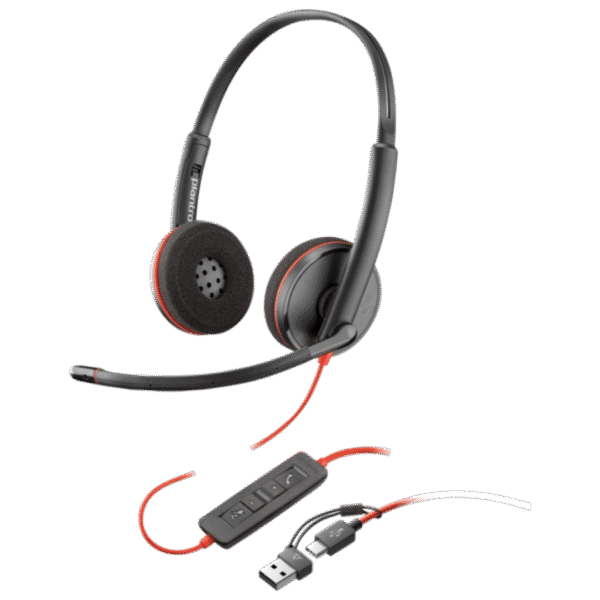 Micro-casque POLY Blackwire 3220 stéréo USB-C + adaptateur USB-C/A (8X228AA)
